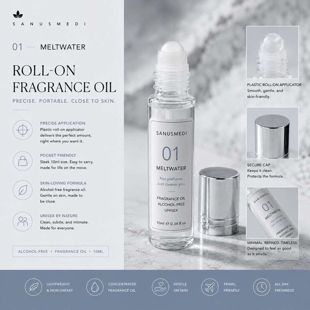Meltwater unisex skin scent perfume oil bottle from another angle