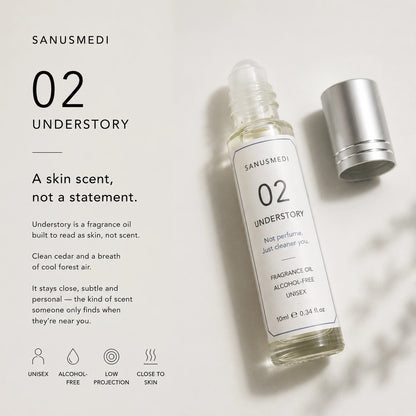 Understory unisex woody skin scent perfume oil from another angle