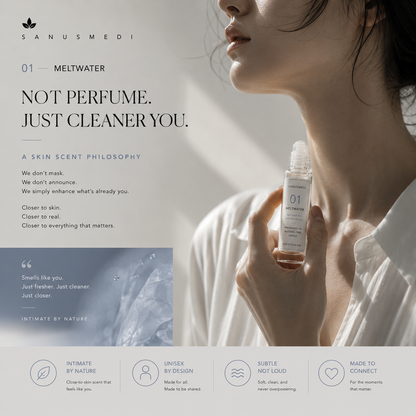 Sanusmedi Meltwater perfume oil packaging and bottle detail