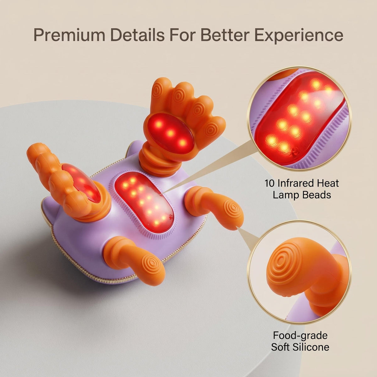 LUMA massager used on the hand for tension relief