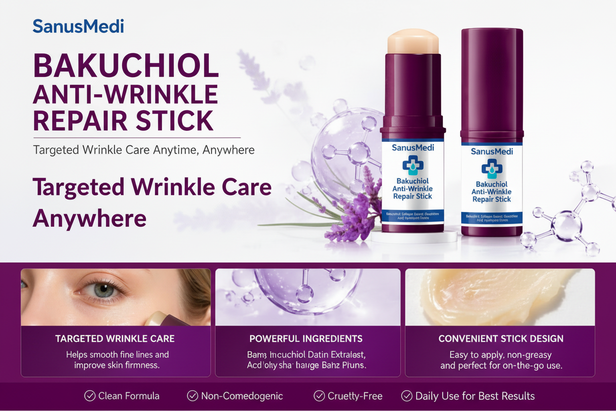 SanusMedi Bakuchiol Anti-Wrinkle Repair Stick — natural retinol alternative for younger, firmer skin
